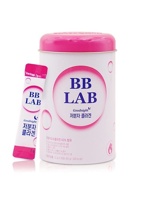 BB LAB Goodnight Collagen, Sound of Seoul، كولاجين جزيئي منخفض، لصحة البشرة والعظام، صنع في كوريا، 30 عبوة (60 جرام)