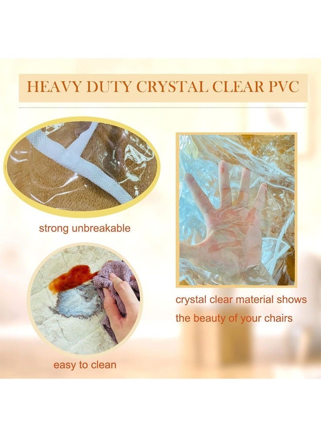 Captaintech Plastic Chair Covers for Dining Room with Backrests, Waterproof Clear PVC Kitchen Chair Slipcovers Protectors, Soft Thickened Full Coverage Chair Seat Covers - Image 4