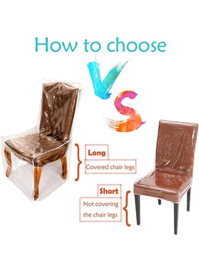 Captaintech Plastic Chair Covers for Dining Room with Backrests, Waterproof Clear PVC Kitchen Chair Slipcovers Protectors, Soft Thickened Full Coverage Chair Seat Covers - Image 5