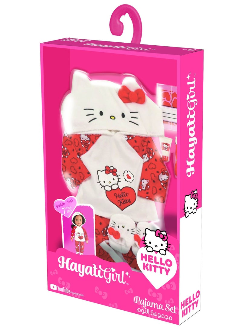 Hello Kitty طقم بيجامة هلا كيت لفتاة حياتي | لعب تمثيلي | فستان موضة لدمية بطول 18 بوصة | تنكر | هدية للأطفال والمراهقين | الدمية غير مشمولة - Image 1