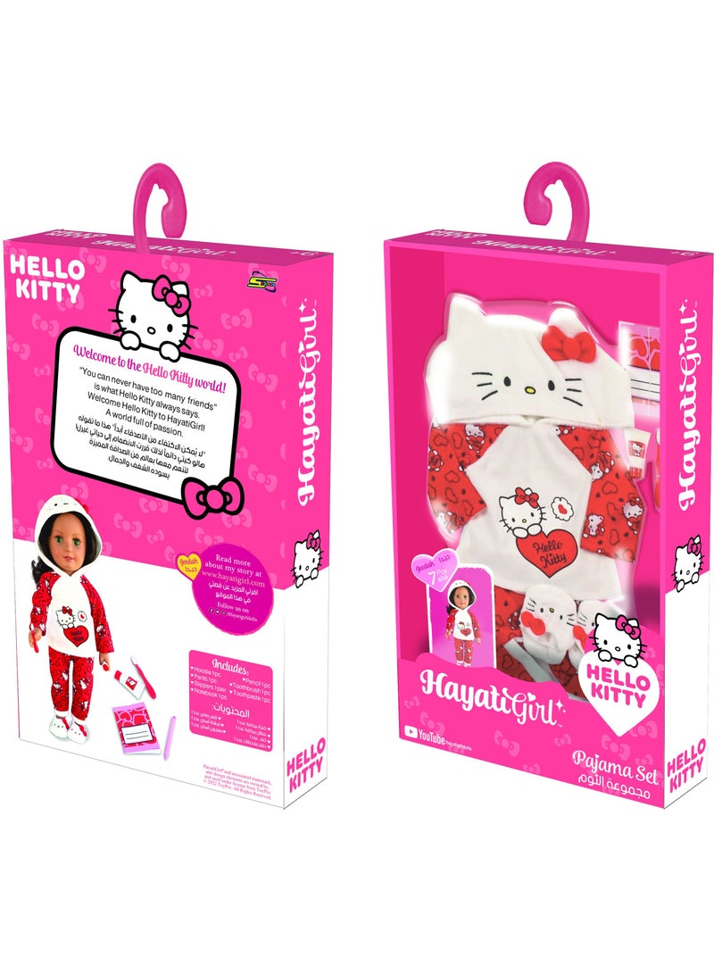 Hello Kitty طقم بيجامة هلا كيت لفتاة حياتي | لعب تمثيلي | فستان موضة لدمية بطول 18 بوصة | تنكر | هدية للأطفال والمراهقين | الدمية غير مشمولة - Image 3