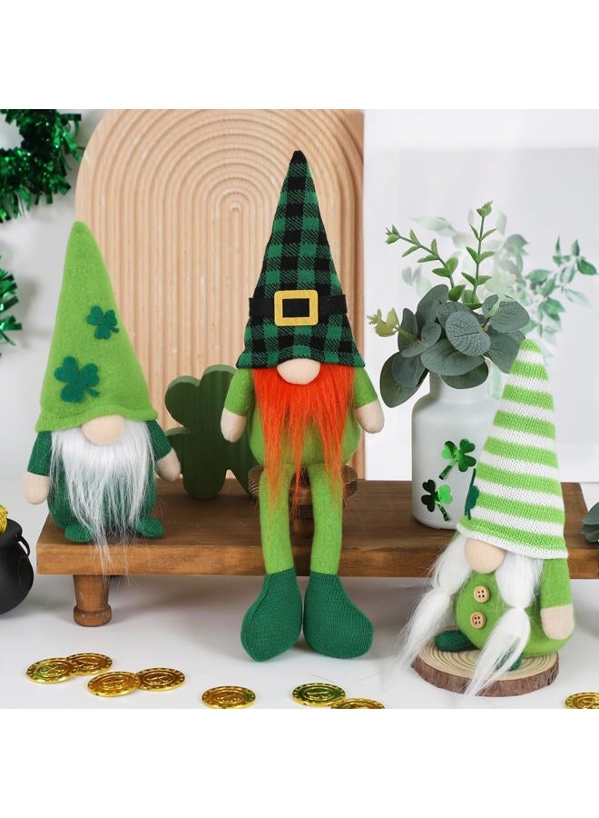 DAZONGE St. Patrick's Day Decorations, 3PCS Shamrock Gnomes Plush for Tiered Tray Mantel Shelf Table Decor, St. Patrick's Day Decorations for Home - Image 5