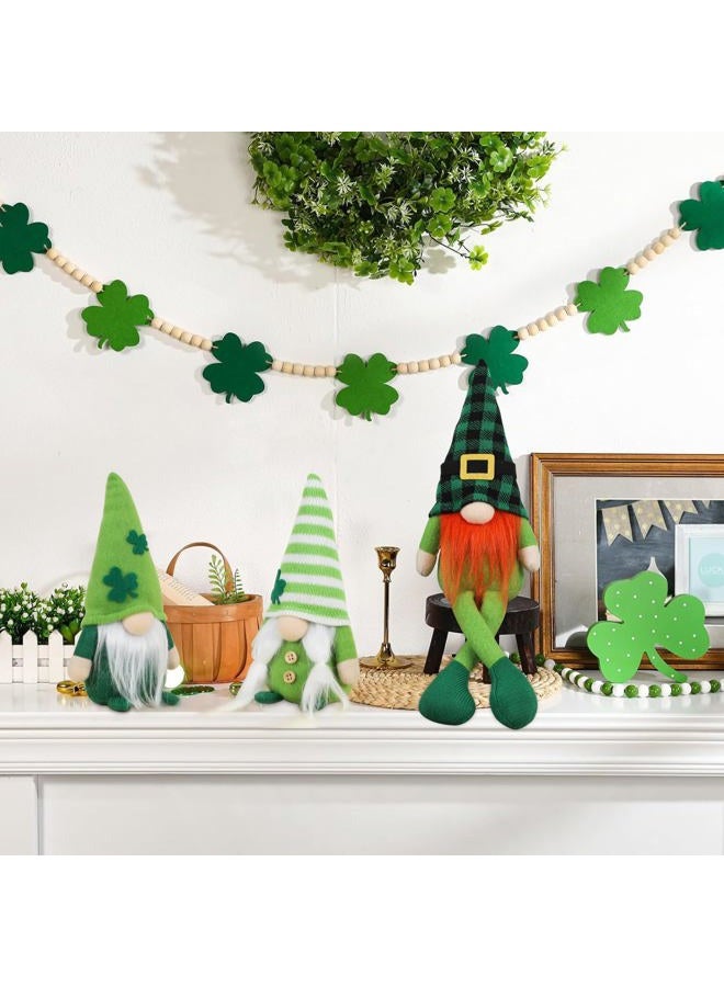 DAZONGE St. Patrick's Day Decorations, 3PCS Shamrock Gnomes Plush for Tiered Tray Mantel Shelf Table Decor, St. Patrick's Day Decorations for Home - Image 4