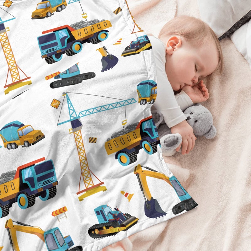 AISDE Construction Truck Blanket Boys Excavator Plush Throw Blanket Soft Fuzzy Flannel Tractor Blanket for Bed Couch Sofa Decor Blankets Trucks Car Lover Toddler Kids Blankets Gifts 60"x50" - Image 3