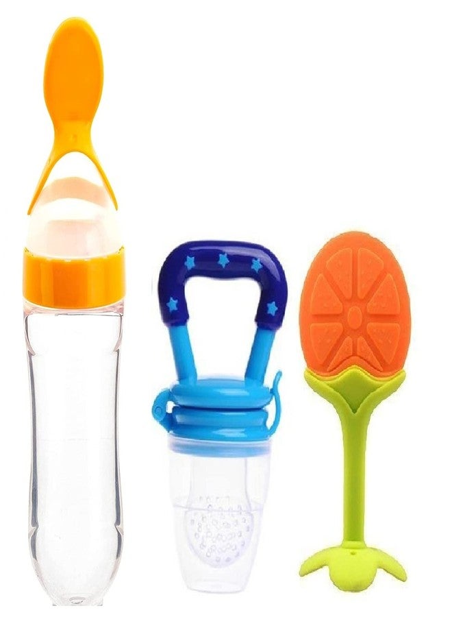 Lappu Baby Food Fruit Nibbler Feeder |Teether for 3 to 6 Months Baby |Teether for 6 to 12 Months Baby | Teether for Baby 6-12 Months Bpa Free Combo Pack of 3 (multi23) - Image 2