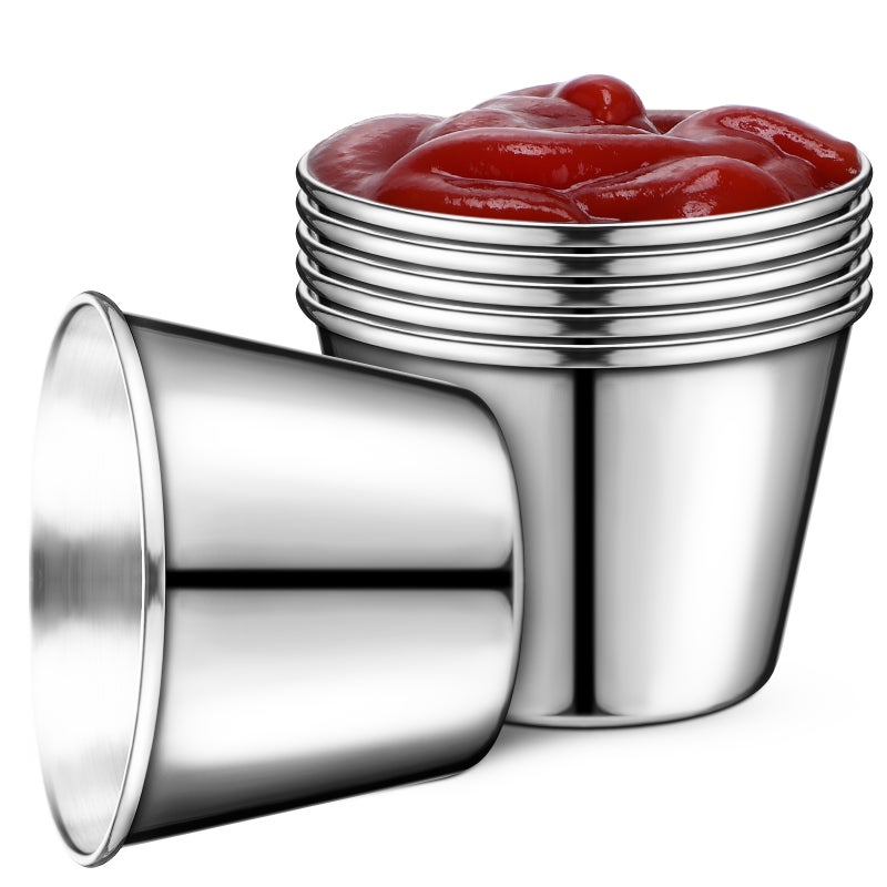 6 Pcs Sauce Cups Stainless Steel Sauce Cup Ketchup Cups Condiment Cups Kitchen Supplies - Image 1