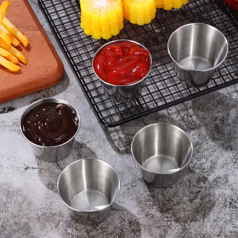 6 Pcs Sauce Cups Stainless Steel Sauce Cup Ketchup Cups Condiment Cups Kitchen Supplies - Image 3