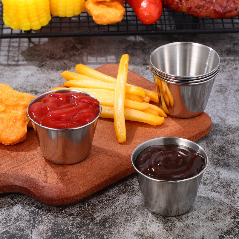 6 Pcs Sauce Cups Stainless Steel Sauce Cup Ketchup Cups Condiment Cups Kitchen Supplies - Image 4