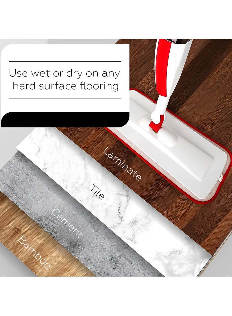 360 Degree Spray Mop Water with 400ml 14oz Refillable Bottle, Microfiber Spraying Mop Easy Used for Dust Cleaning Dry Wet Home Office Floor Wood Hardwood Laminate Ceramic Tiles
