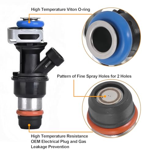 LEPEVNEY Fuel Injector Compatible with Chevy Silverado Suburban Tahoe Sierra 1500 2500 3500 Yukon Escalade 2000 2001 2002 2003 2004 2005 2006 2007, 2 Holes 4.8L 5.3L 6.0L 25317628 17113698 - Image 2