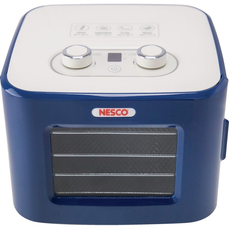 NESCO FD41B Snackmaster Jr Food Dehydrator for Beef Jerky Fruit Herbs and Snacks 4 Trays Blue
