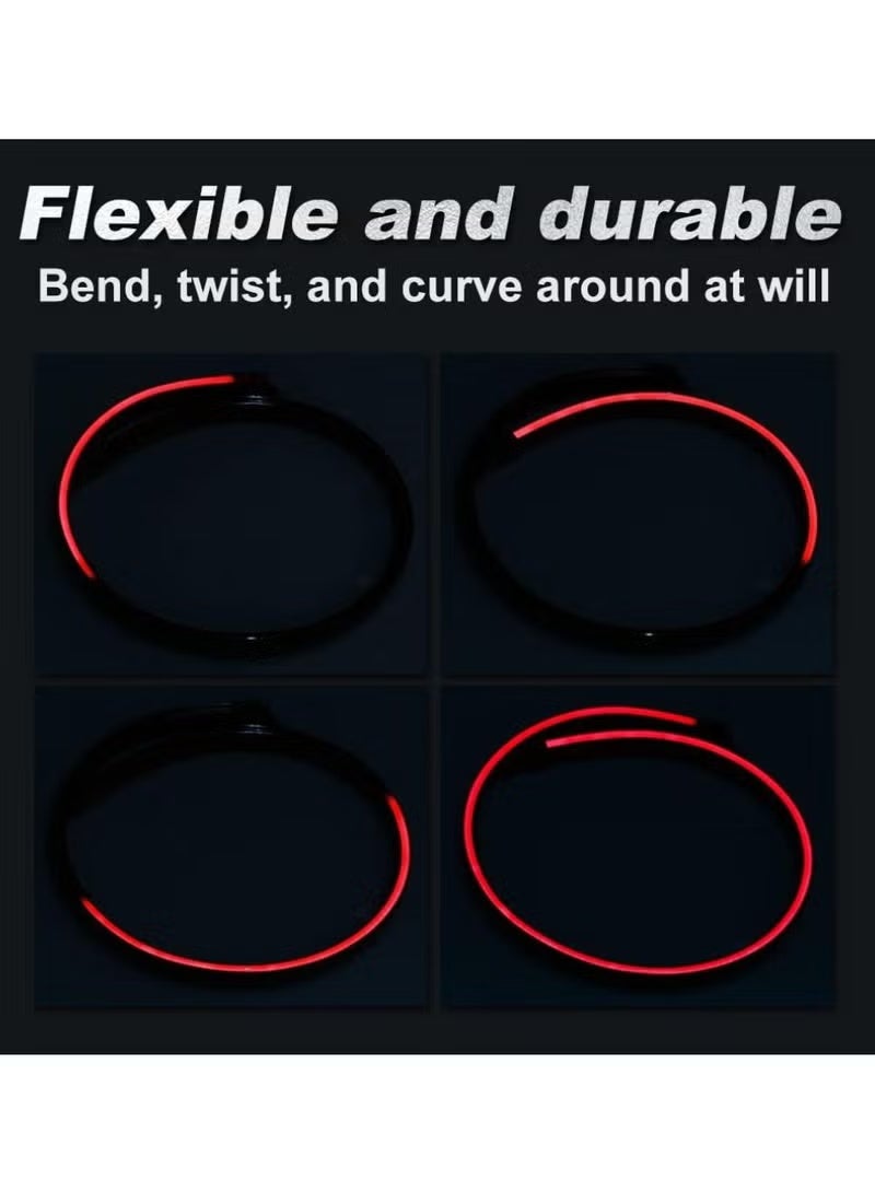Yuwell Universal LED Spoiler Rear Spoiler Lip Kit For Car Trunk, Brake Light Dark Black Trunk Spoiler Universal Fit For Roof Wing 1.2Meter - Image 4