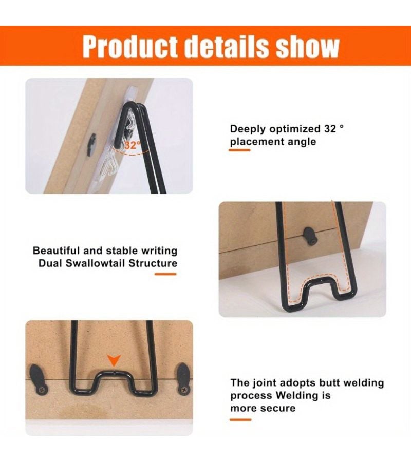 2pcs Self-Adhesive Shelf+acrylic board sticker Display Stand for Art Works Photos Home Decoration Black Bohemian Style Adjustable Durable - Image 4