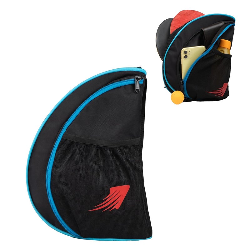 WHACKK Twirl | Unisex Table Tennis Equipment Bag | Tennis Case | Racket Case | TT Bag Cover |Ping Pong Paddle Case|Case Bag Double-Sided |Professional |Bat Protector Pouch |Travel (Black) - Image 1