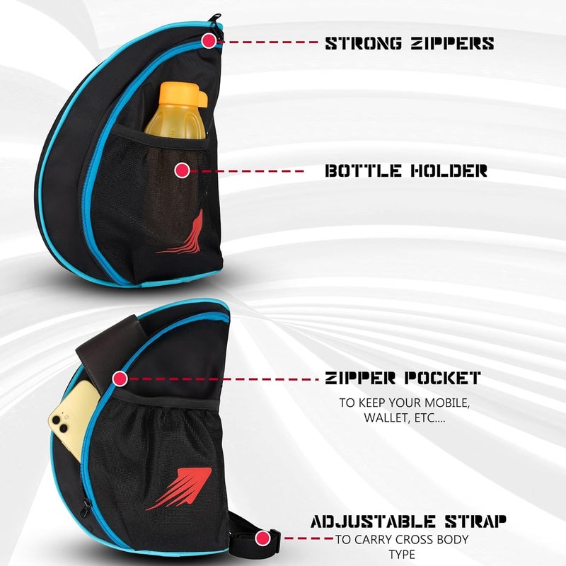 WHACKK Twirl | Unisex Table Tennis Equipment Bag | Tennis Case | Racket Case | TT Bag Cover |Ping Pong Paddle Case|Case Bag Double-Sided |Professional |Bat Protector Pouch |Travel (Black) - Image 3