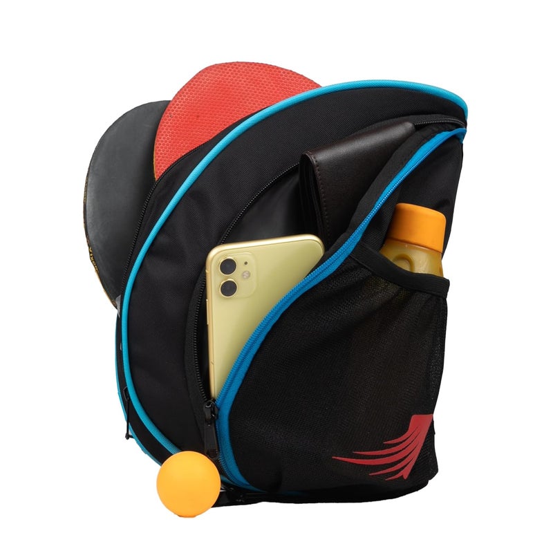 WHACKK Twirl | Unisex Table Tennis Equipment Bag | Tennis Case | Racket Case | TT Bag Cover |Ping Pong Paddle Case|Case Bag Double-Sided |Professional |Bat Protector Pouch |Travel (Black) - Image 5