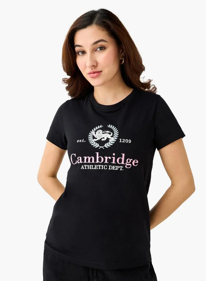 SP Characters Cotton T-shirt with Cambridge Embroidery