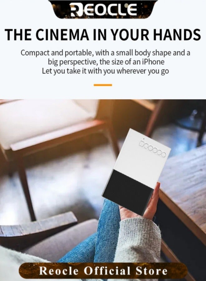 ريوكل جهاز عرض صغير محمول بدقة 1080 بكسل وجهاز عرض أفلام متوافق مع جهاز التلفزيون الذكي وHDMI وUSB والاستخدام الداخلي والخارجي - Image 4