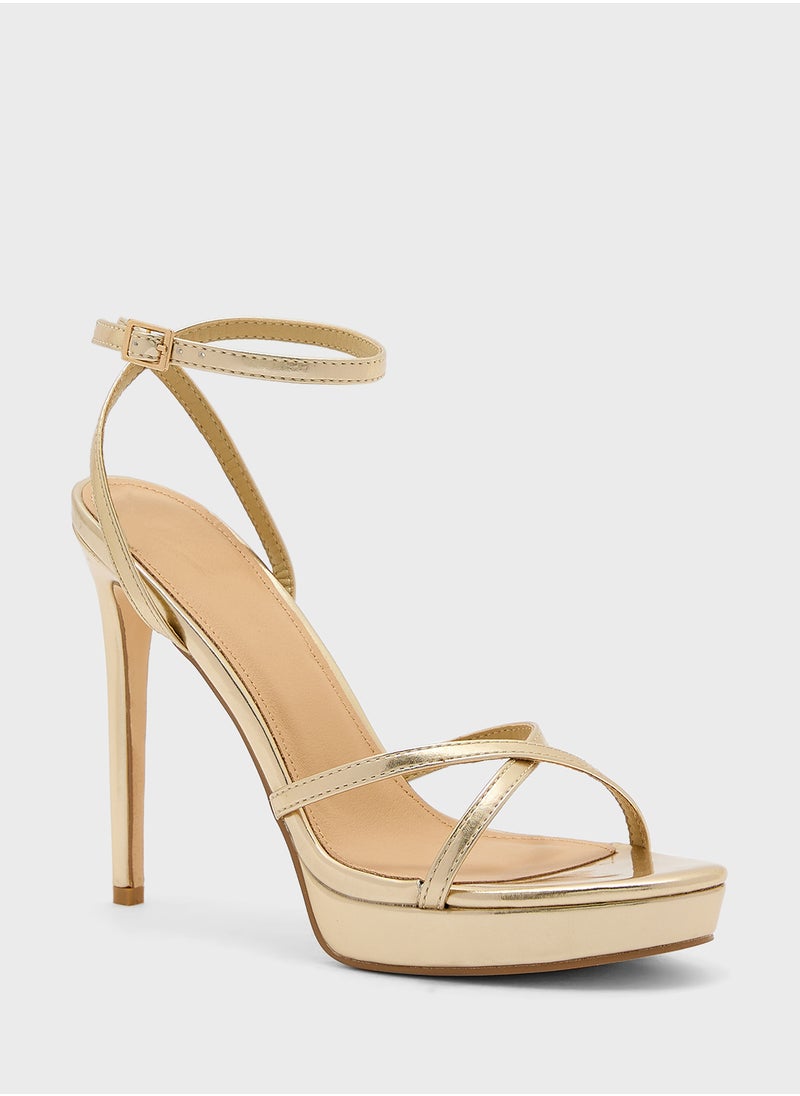 Truffle - Platform Heel Ankle Strap Stilleto Sandal - Image 1