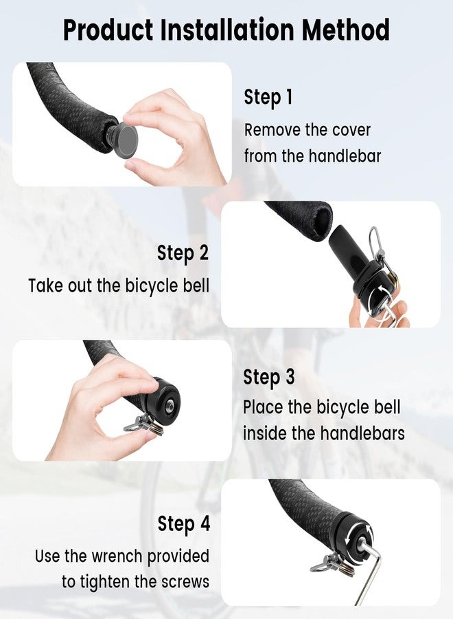 KCMOSGI Bike Bell Copper, Alloy Bicycle Bell Road Bike Bells for, Bicycle Bell Clear, Bicycle Handle Bells Ring, Suitable for 18-25mm Handlebar, 100db Bell Lound - Image 5