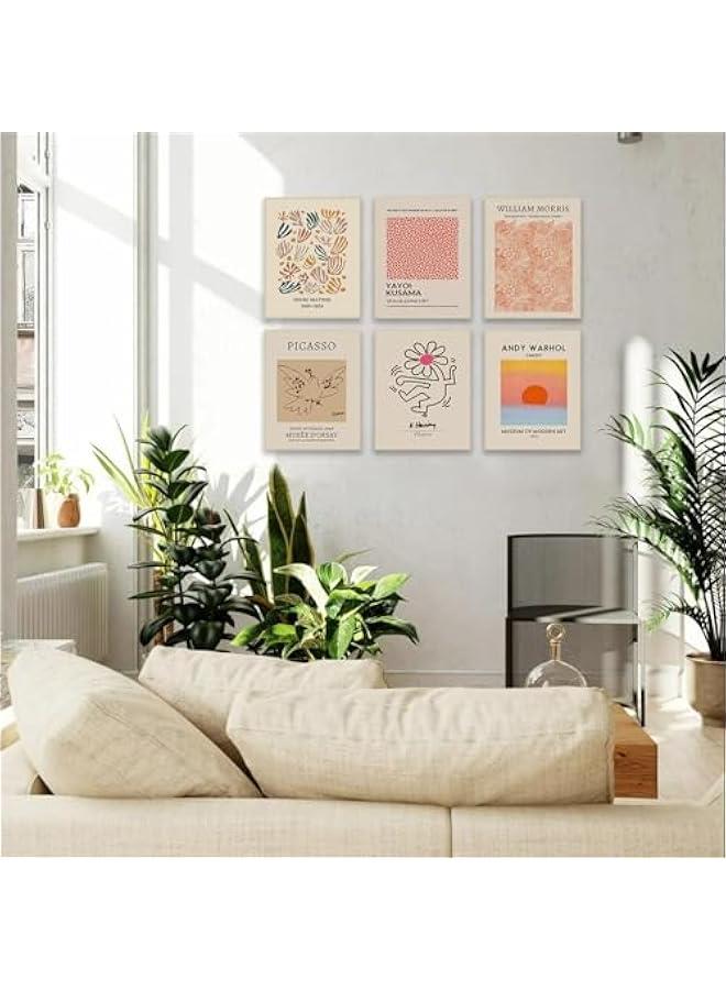 KBKBART Matisse Wall Art Prints Set of 6, Abstract Matisse Wall Art Exhibition Posters Beige Yellow Picasso Flower Market Art Prints William Morris Poster, Boho Canvas Paintings Pictures for Aesthetic Room, - Image 3