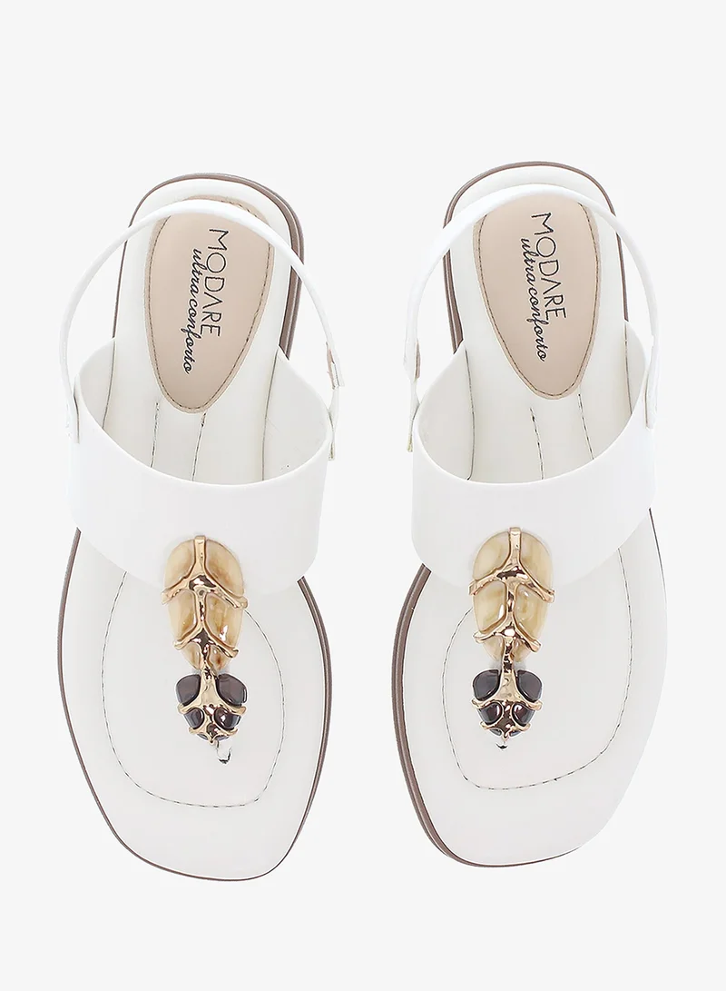 Modare Off White Modare Women’s Flat Sandals with Back Strap – Secure Fit and Lightweight Daily Wear for Women | Best Price UAE