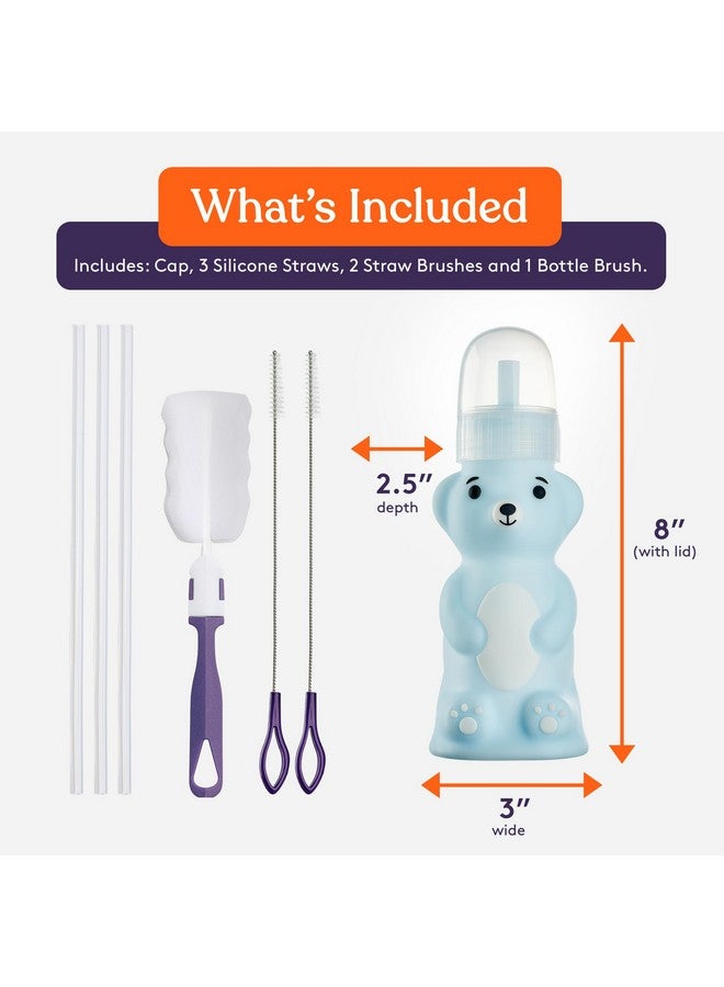 Special Supplies Honey Bear Straw Cup Long Straws, Squeezable Therapy and Special Needs Assistive Drink Container, Spill Proof and Leak Resistant Lid (Pack of 1 Bottle and 3 Straws) - Image 2