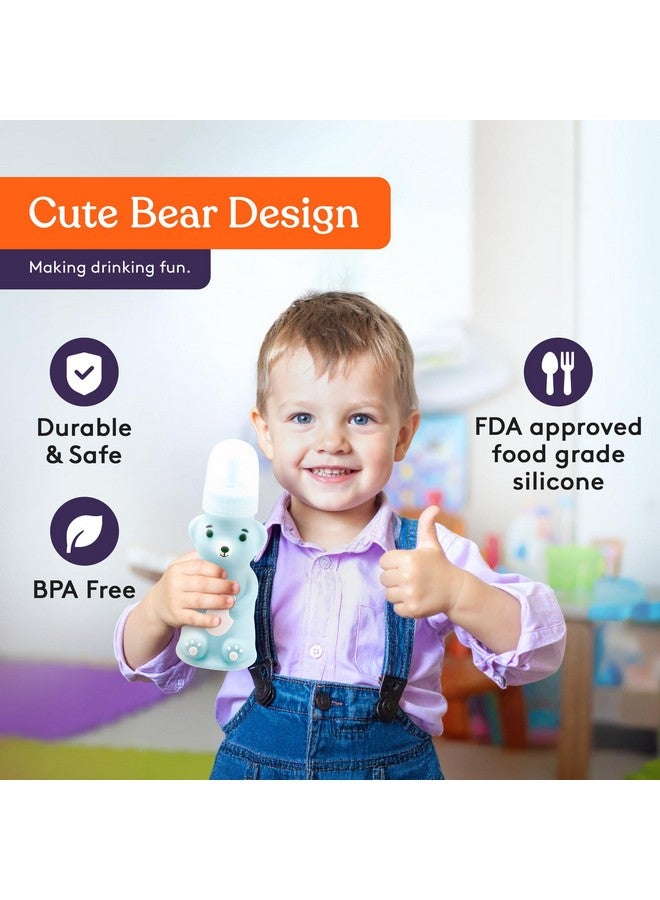 Special Supplies Honey Bear Straw Cup Long Straws, Squeezable Therapy and Special Needs Assistive Drink Container, Spill Proof and Leak Resistant Lid (Pack of 1 Bottle and 3 Straws) - Image 3