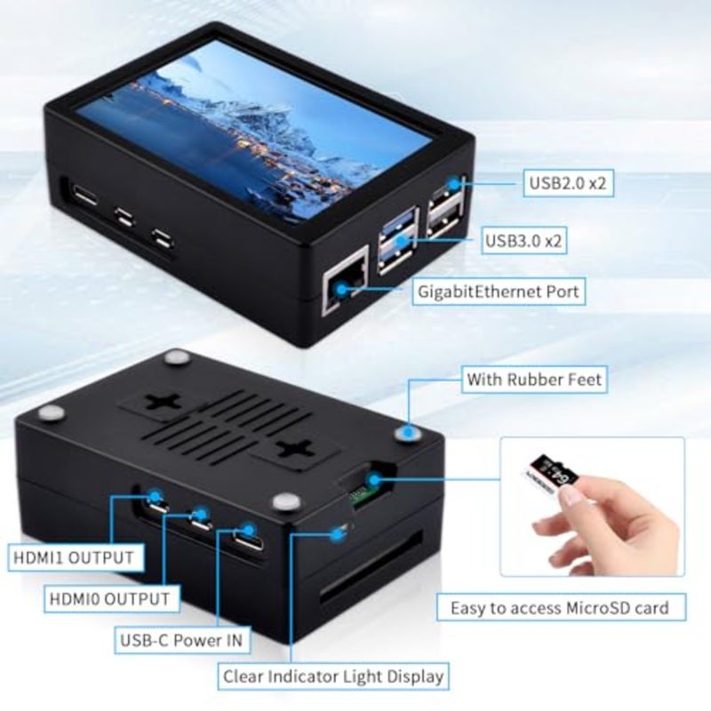 GeeekPi 3.5 inch HDMI Touch Screen with Case for Raspberry Pi 5, with Official Pi 5 Active Cooler, 320x480 Monitor TFT LCD Display for Raspberry Pi 5 - Image 5