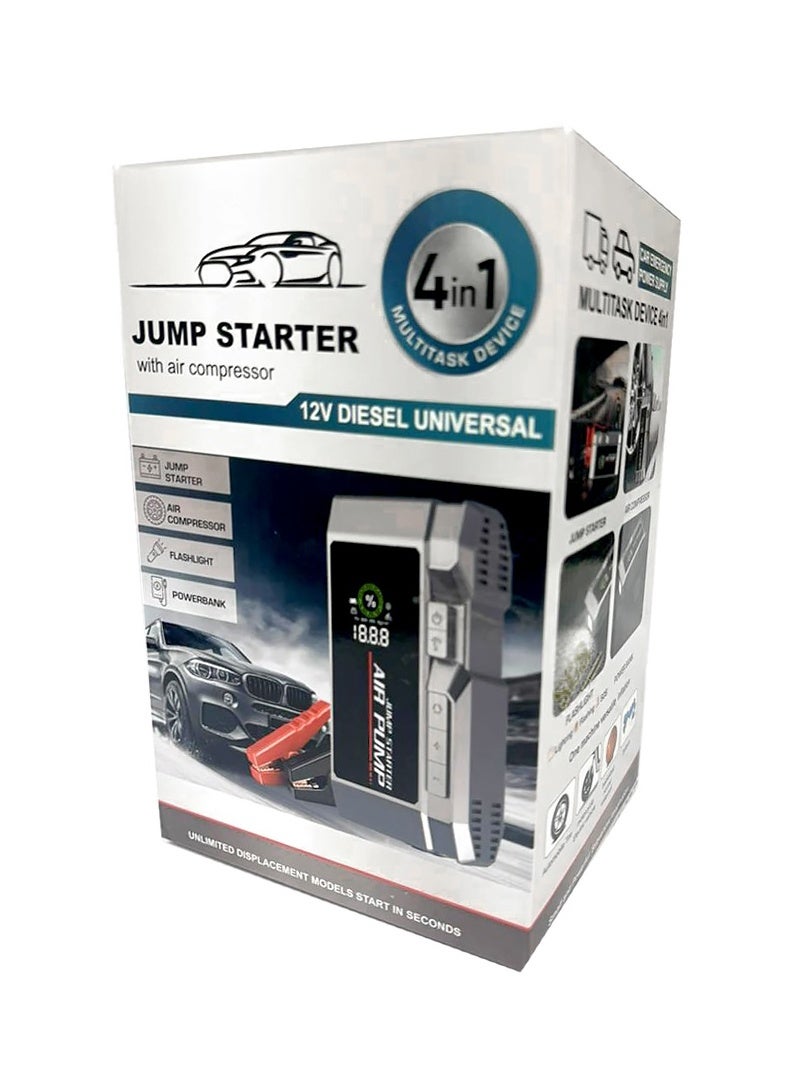 AGD Portable Car Jump Starter with Air Pump, Emergency LED Light, and Multiple Functions – Ideal for Road Trips - Image 5