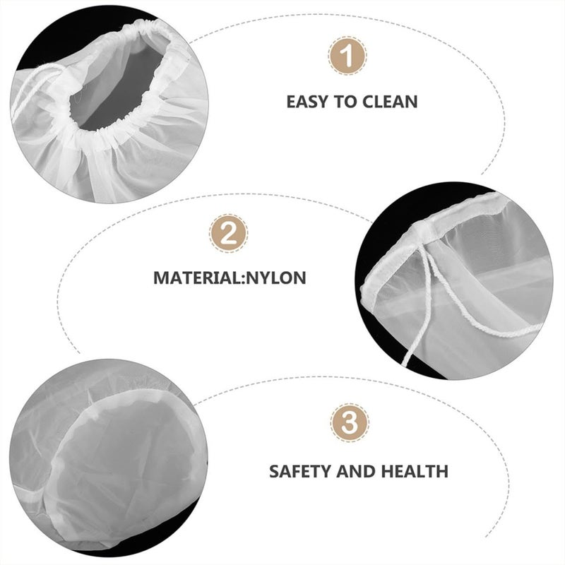 Nylon Reusable Food Strainer Bag with Drawstring 37cm for Juice Milk and Dumpling Filling - Image 4