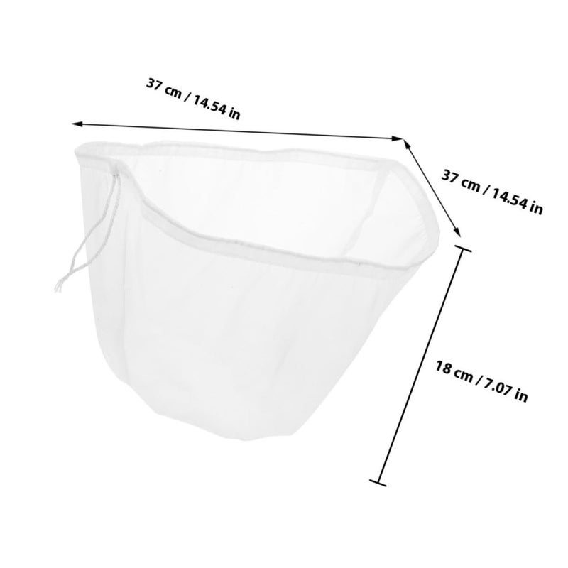 Nylon Reusable Food Strainer Bag with Drawstring 37cm for Juice Milk and Dumpling Filling - Image 3