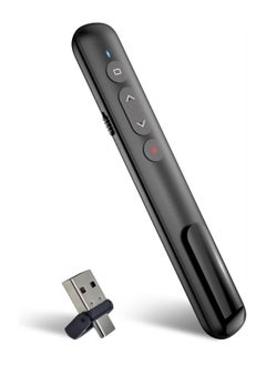 PPT Slide Clicker, Wireless Presenter Remote, with Hyperlink, Volume Remote Control PowerPoint Office Presentation Clickerk, for Keynote/PPT/Mac/PC/Laptop