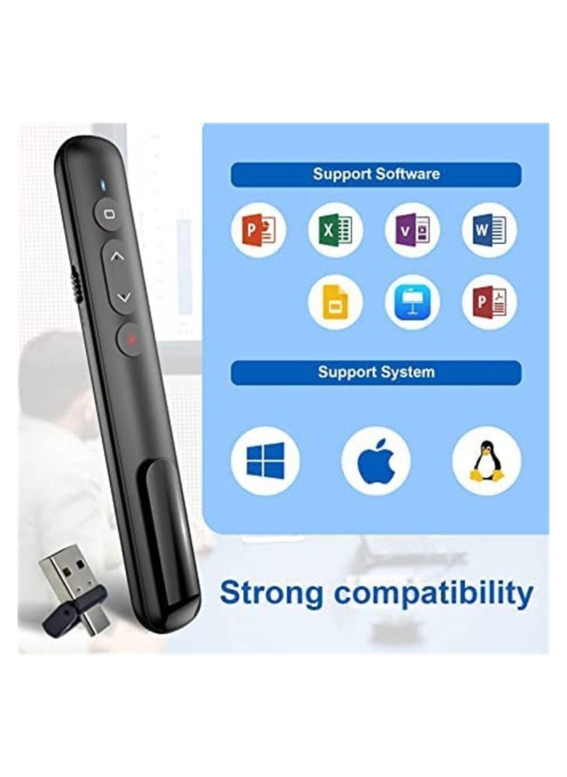 DMG TECH - PPT Slide Clicker, Wireless Presenter Remote, with Hyperlink, Volume Remote Control PowerPoint Office Presentation Clickerk, for Keynote/PPT/Mac/PC/Laptop - Image 1