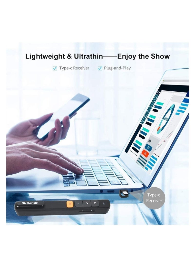 DMG TECH - PPT Slide Clicker, Wireless Presenter Remote, with Hyperlink, Volume Remote Control PowerPoint Office Presentation Clickerk, for Keynote/PPT/Mac/PC/Laptop - Image 1