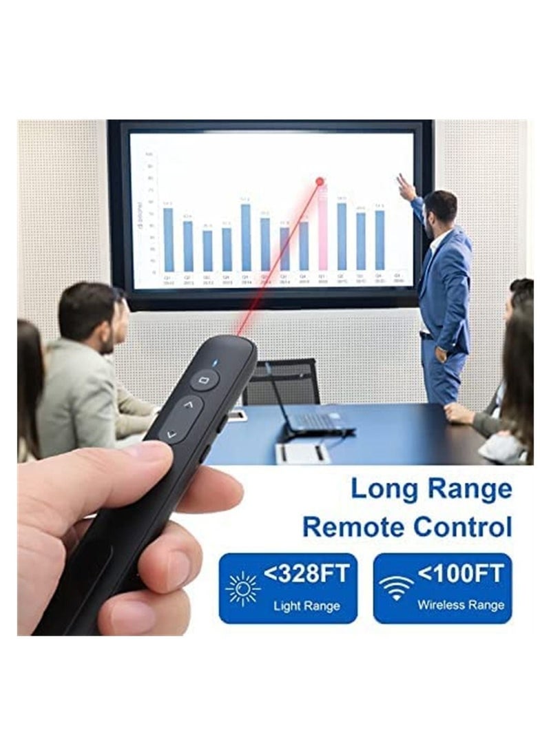 DMG TECH - PPT Slide Clicker, Wireless Presenter Remote, with Hyperlink, Volume Remote Control PowerPoint Office Presentation Clickerk, for Keynote/PPT/Mac/PC/Laptop - Image 1