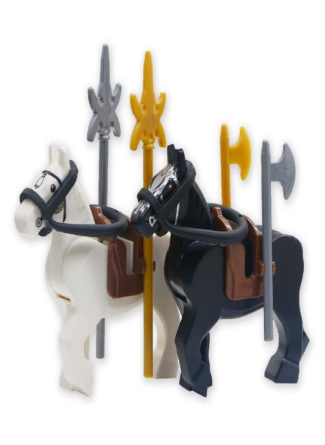 BroTex Knights People Accessories Building Block - Medieval Weapon Armor Swords Helmet Horse, Castle Knight Shield Spear, MOC Bricks Parts Toys Sets for Boys  - Image 5
