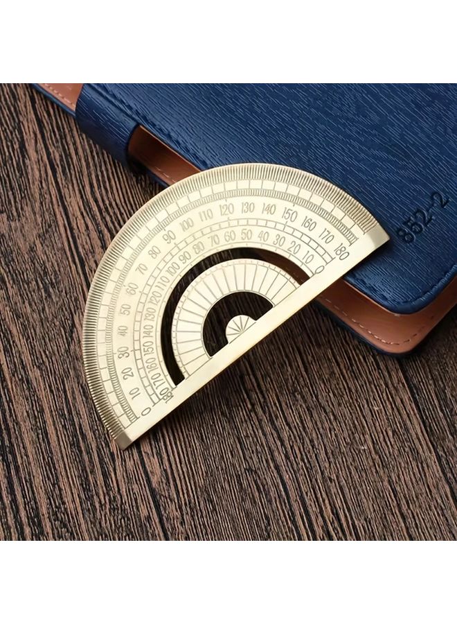 منقلة نحاسية ذهبية 180 درجة أداة قياس زاوية نصف دائرية - Image 2