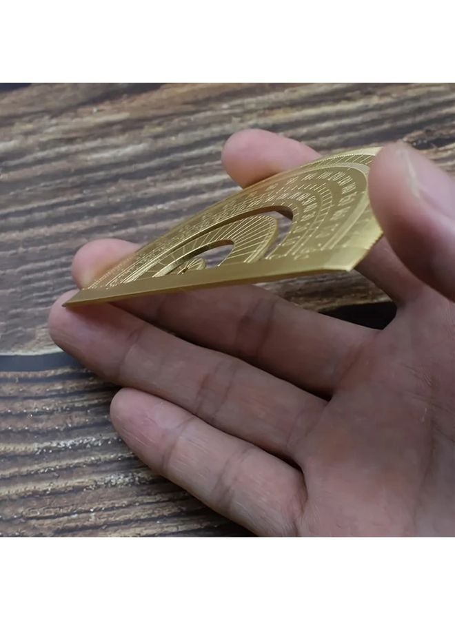 منقلة نحاسية ذهبية 180 درجة أداة قياس زاوية نصف دائرية - Image 5