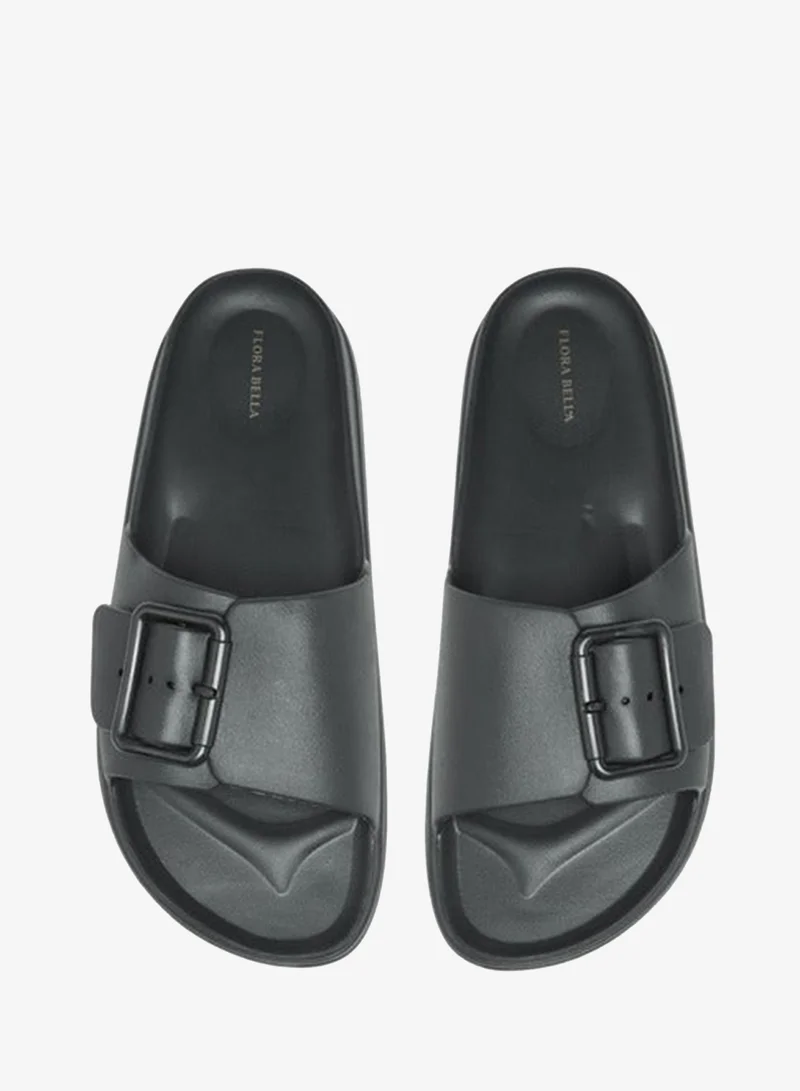 Flora Bella By Shoexpress Flora Bella Buckle Detail Slip-On Sandals