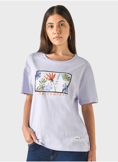 Lee Cooper تي شيرت بتصميم شعار مزرر على شكل دائري  - Image 1