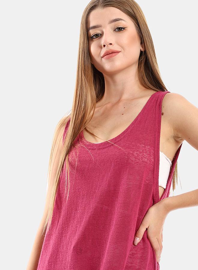 kady Jamila women round collar cover up with side slitswomen ,plum-xxl - Image 4