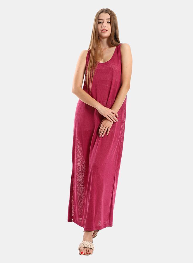 kady Jamila women round collar cover up with side slitswomen ,plum-xxl - Image 1