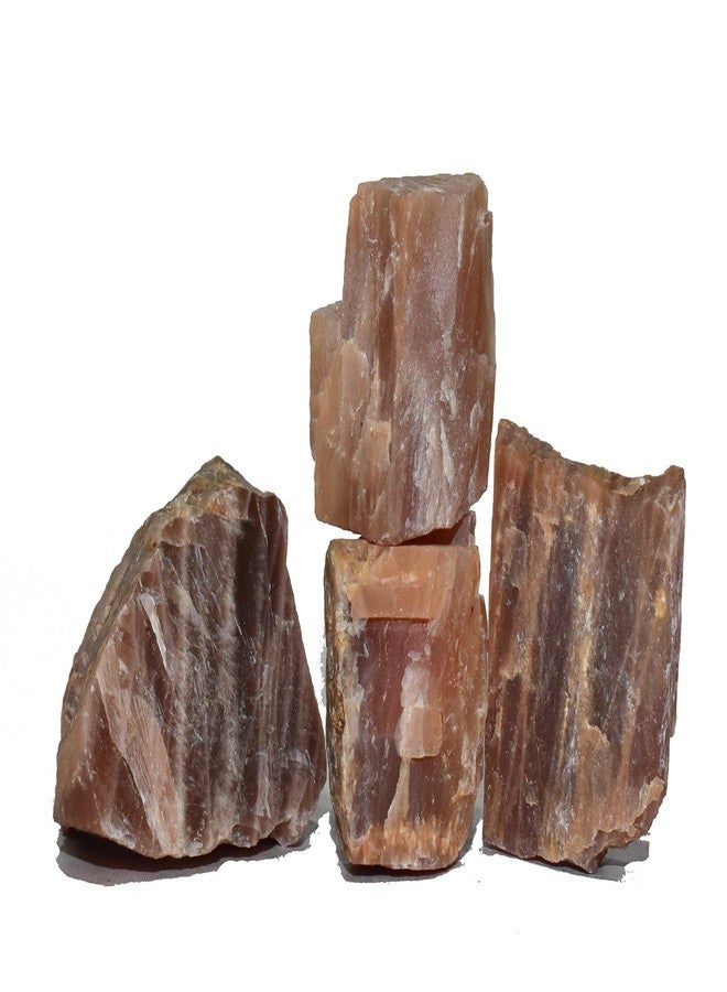 Pyramid Tatva Raw 50 Gm Rough Stone Natural Healing Crystal Stone Reiki Chakra Balancing (Peach Moonstone) - Image 1