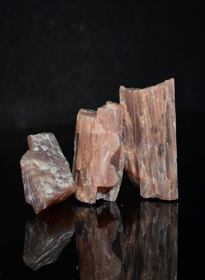 Pyramid Tatva Raw 50 Gm Rough Stone Natural Healing Crystal Stone Reiki Chakra Balancing (Peach Moonstone) - Image 4