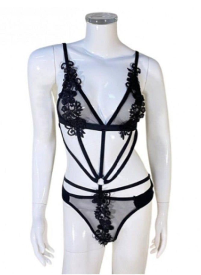 MANIKAN - MANIKAN Women's lingerie belt at the waist clinging to the top with lace edges - Image 1