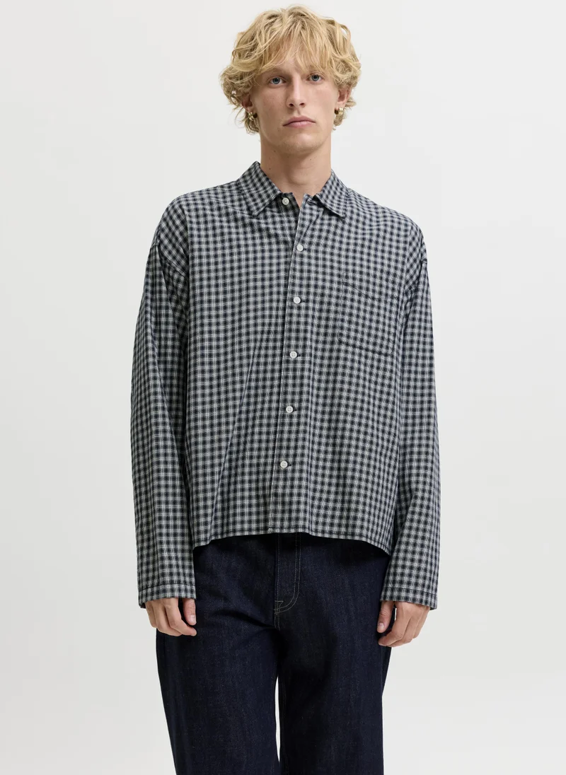 جاك اند جونز Small Checked Long Sleeve Shirt