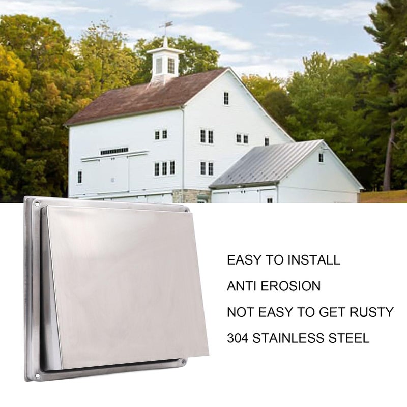 Stainless Steel 100mm Square Exterior Wall Air Vent Cover for Bathroom Kitchen - Image 5
