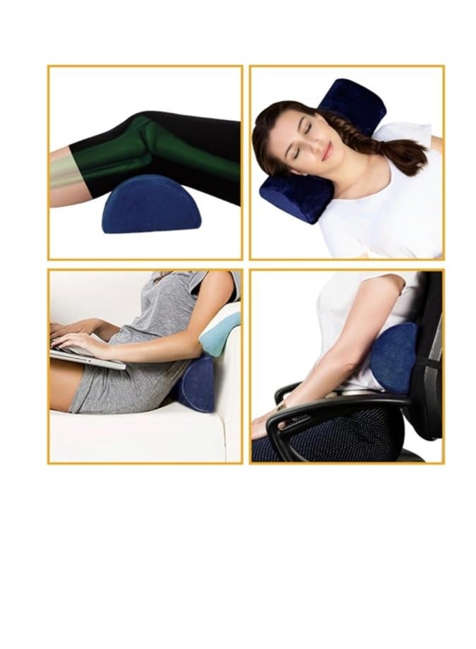HT Half Moon Circle Support Pillow, Multi-Purpose Emergency Pillow for Head, Knee, Leg and Back Effectively Improve Posture, Black - Image 4