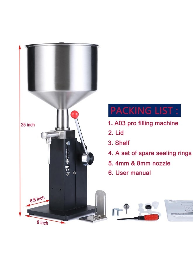 Kimtem  Manual Paste Liquid Filling Machine 5-50Ml Bottle Filler Adjustable Bottle Filling Machine Filler A03
